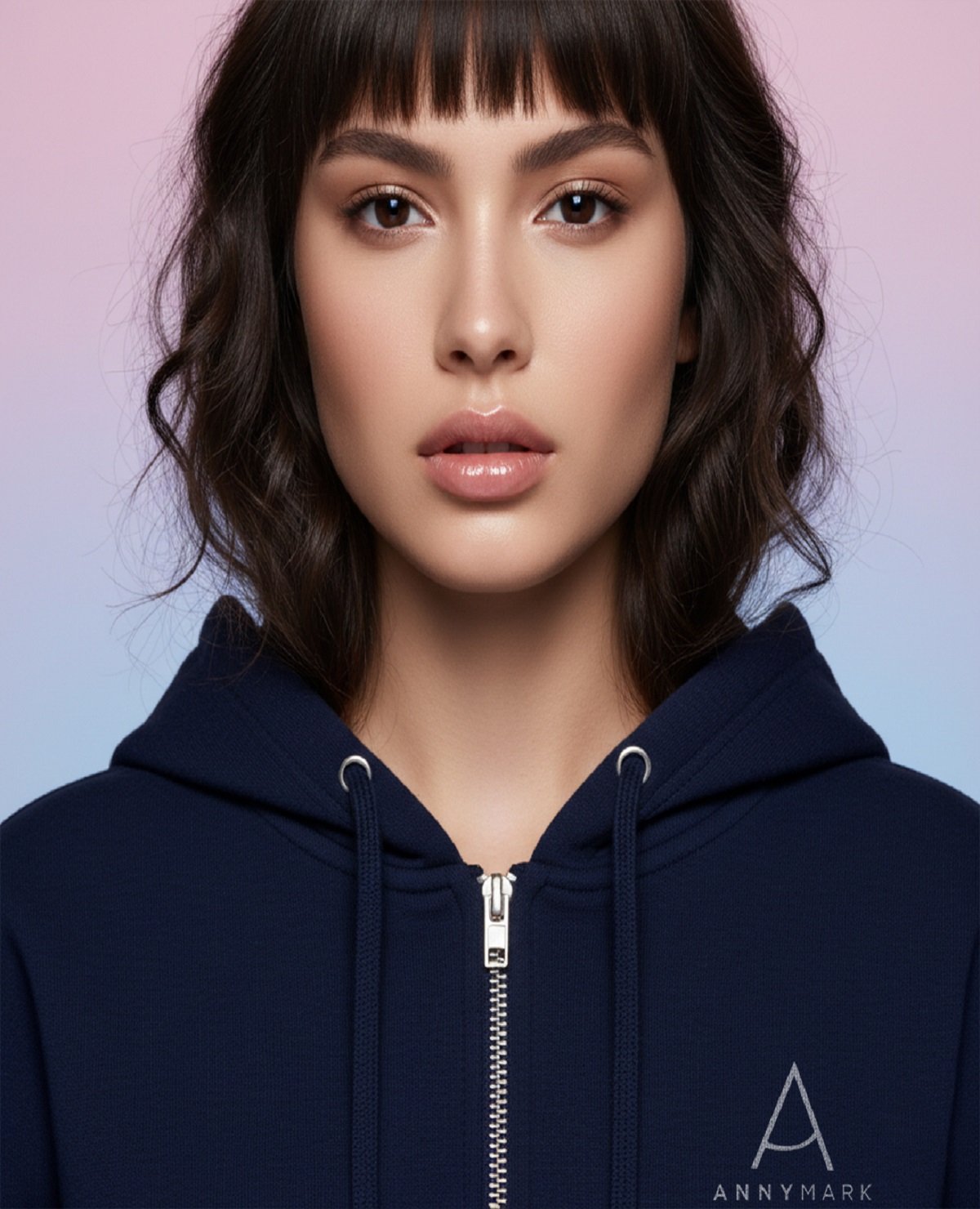 Navy Blue Walk Through The Fire Zip-Up Hoodie